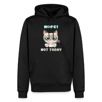 Grumpy Cat, Dackelkatze, Nope, Not Today - Männer Premium Bio Hoodie - Schwarz - Vorne - Nico (187cm)