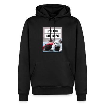 Les chats d'amour nazis détestent les nazis - Sweat à capuche Premium bio Homme - noir - Devant - Nico (187cm)