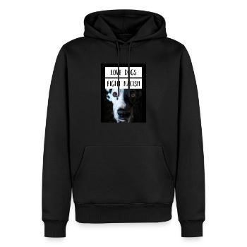 Anti Love Dogs Fight Racism - Men’s Premium Organic Hoodie - black - Front - Nico (187cm)