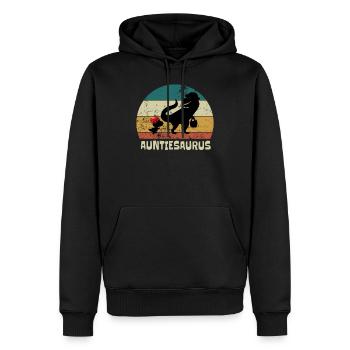 Auntiesaurus - Sweat à capuche Premium bio Homme - noir - Devant - Nico (187cm)