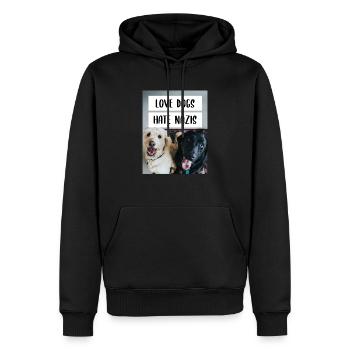 Anti Nazi Love Dogs Hate Nazis - Männer Premium Bio Hoodie - Schwarz - Vorne - Nico (187cm)