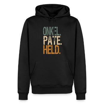 Onkel Pate Held - Männer Premium Bio Hoodie - Schwarz - Vorne - Nico (187cm)