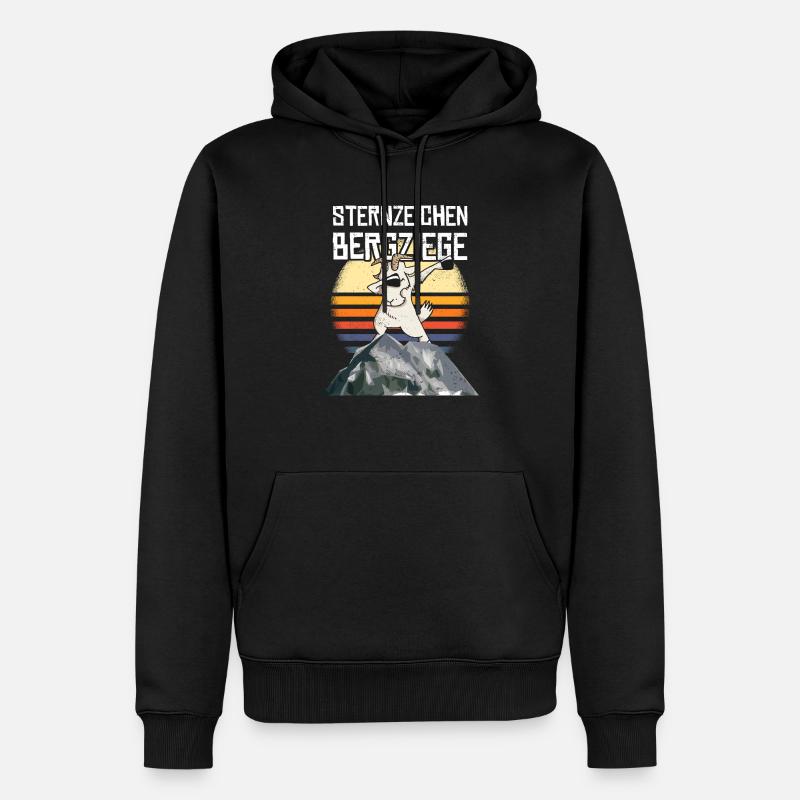 Wandern Sternzeichen Bergziege - Männer Premium Bio Hoodie - Schwarz