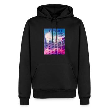 Vaporwave Aesthetic Tout est dans votre esprit - Sweat à capuche Premium bio Homme - noir - Devant - Nico (187cm)