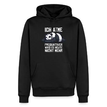 Ich Atme Produktiver Wird Es Heute Nicht - Männer Premium Bio Hoodie - Schwarz - Vorne - Nico (187cm)