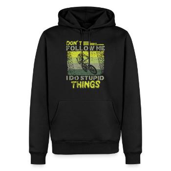 Cadeau VTT VTT descente - Sweat à capuche Premium bio Homme - noir - Devant - Nico (187cm)