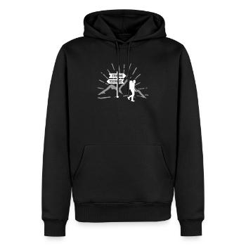 Alpenüberquerung Tegernsee Sterzing - Männer Premium Bio Hoodie - Schwarz - Vorne - Nico (187cm)