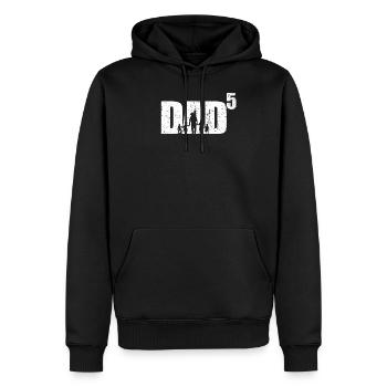 Papa à 5 papa avec 5 enfants 5 fois papa - Sweat à capuche Premium bio Homme - noir - Devant - Nico (187cm)