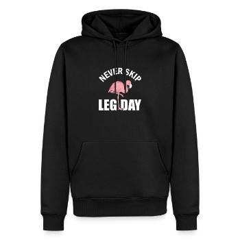 Never skip Leg Day Flamingo Fitness Bodybuilding - Men’s Premium Organic Hoodie - black - Front - Nico (187cm)