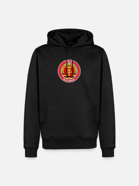 DDR Held Der Arbeit - Männer Premium Bio Hoodie - Schwarz