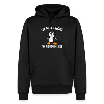 Je ne suis pas petit, je suis la taille d'un pingouin, pingouin - Sweat à capuche Premium bio Homme - noir - Devant - Nico (187cm)
