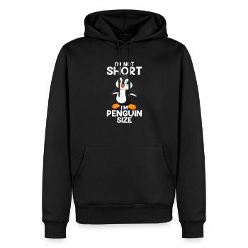 Je ne suis pas petit, je suis la taille d'un pingouin, pingouin - Sweat à capuche Premium bio Homme - noir - Devant - Nico (187cm)