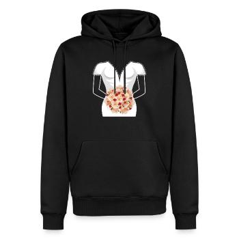 Conception de douche nuptiale de robe de mariée pour la mariée - Sweat à capuche Premium bio Homme - noir - Devant - Nico (187cm)