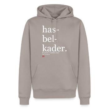 Türkisch hasbelkader türkische Wörter Spruch türk - Männer Premium Bio Hoodie - Taupe - Vorne - Nico (187cm)