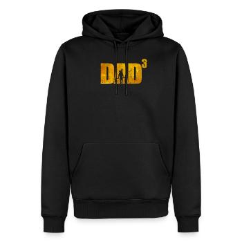 Dad hoch 3 stolzer Vater 3 Kinder dreifacher Papa - Männer Premium Bio Hoodie - Schwarz - Vorne - Nico (187cm)