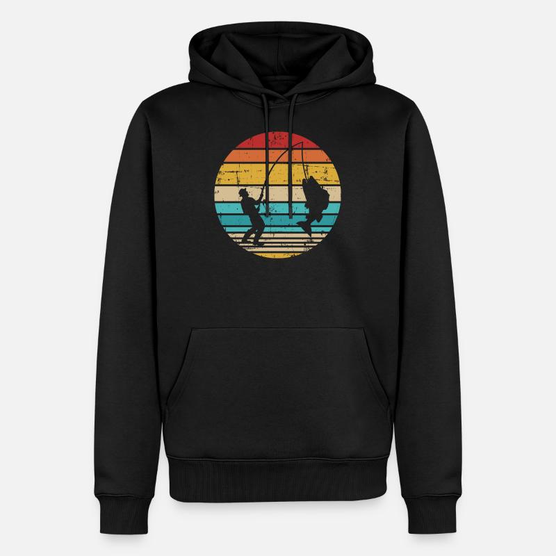 pêche - Sweat à capuche Premium bio Homme - noir