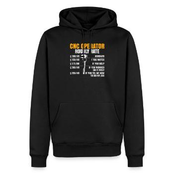 Machiniste CNC à taux horaire d'opérateur CNC - Sweat à capuche Premium bio Homme - noir - Devant - Nico (187cm)