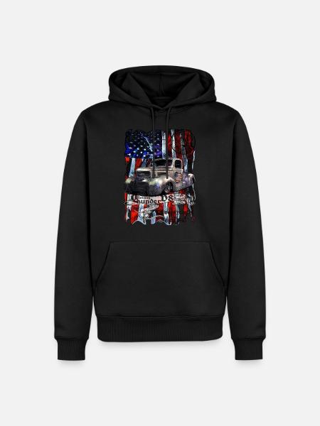 Rolling Thunder V8 Pickup Truck United States - Männer Premium Bio Hoodie - Schwarz