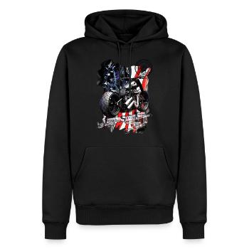 Amerikanisches V2 Motorrad Chopper United States - Männer Premium Bio Hoodie - Schwarz - Vorne - Nico (187cm)