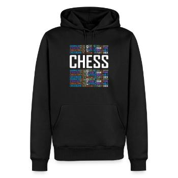 Schachhemd, Schachgeschenke, Schach - Männer Premium Bio Hoodie - Schwarz - Vorne - Nico (187cm)