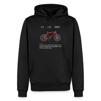 CYCOPATH Shirt Fahrradfahrer Fahrrad - Männer Premium Bio Hoodie - Schwarz - Vorne - Nico (187cm)