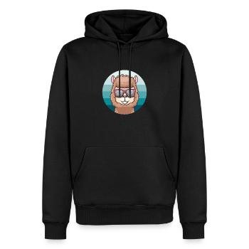 Alpaga alpaga - Sweat à capuche Premium bio Homme - noir - Devant - Nico (187cm)