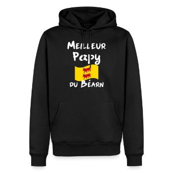 Meilleur Papy du Béarn blanc - Sweat à capuche Premium bio Homme - noir - Devant - Nico (187cm)