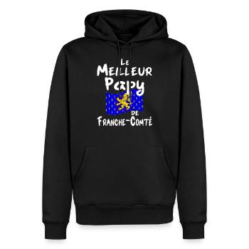 Le Meilleur Papy de Franche-Comté - Sweat à capuche Premium bio Homme - noir - Devant - Nico (187cm)