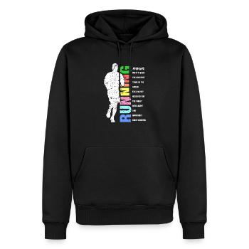 Marathon Runner Gift Fun Runner Definition Runner - Sweat à capuche Premium bio Homme - noir - Devant - Nico (187cm)