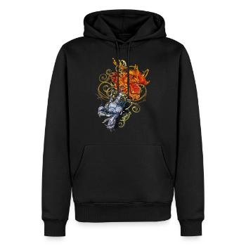 chinesischer Drache - Männer Premium Bio Hoodie - Schwarz - Vorne - Nico (187cm)
