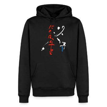 Karate - Männer Premium Bio Hoodie - Schwarz - Vorne - Nico (187cm)