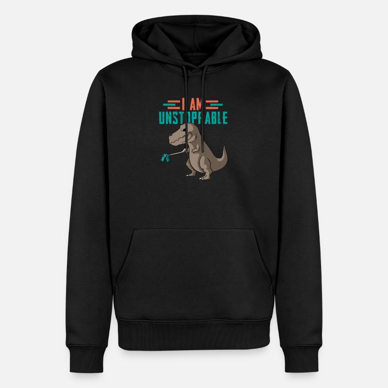 Dino - Männer Premium Bio Hoodie - Schwarz