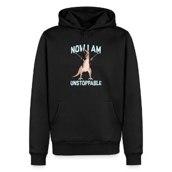 Dinosaure imparable - Sweat à capuche Premium bio Homme - noir - Devant - Nico (187cm)