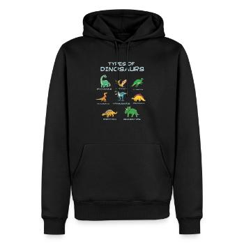 Dinosaurus all types - Männer Premium Bio Hoodie - Schwarz - Vorne - Nico (187cm)