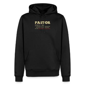 Pastor Definition, Geistlicher Pastor - Männer Premium Bio Hoodie - Schwarz - Vorne - Nico (187cm)