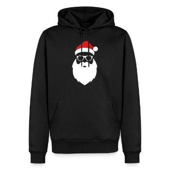 Weihnachtsmann Bart Nikolaus Weihnachten - Männer Premium Bio Hoodie - Schwarz - Vorne - Nico (187cm)