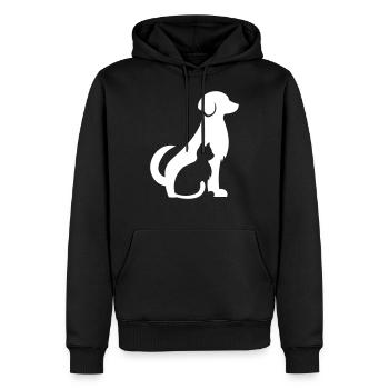 Chien de chat amoureux des animaux - cadeau pour amoureux des animaux - Sweat à capuche Premium bio Homme - noir - Devant - Nico (187cm)