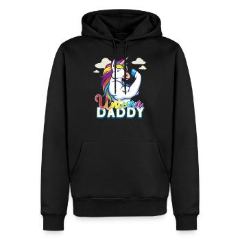 Unicorn Daddy - Funny Fitness Gym Rainbow Dad Gift - Herre Premium økologisk hoodie - sort - Foran - Nico (187cm)