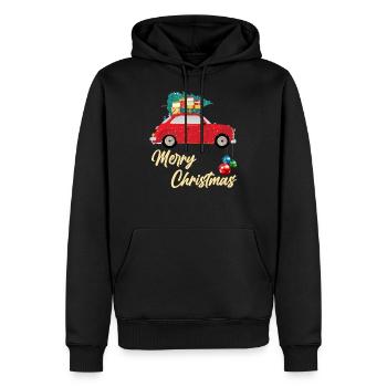 Merry Christmas car in quarantine Shirt gift funn - Sweat à capuche Premium bio Homme - noir - Devant - Nico (187cm)