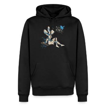 fee e 242 - Männer Premium Bio Hoodie - Schwarz - Vorne - Nico (187cm)