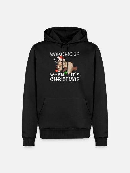 Sloth, Christmas, sleeping sloth - Men’s Premium Organic Hoodie - black