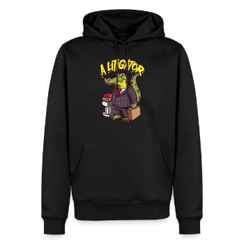 Alitigator - Ein Prozessanwalt - Lustiges Anwaltsrichtergeschenk - Männer Premium Bio Hoodie - Schwarz - Vorne - Nico (187cm)