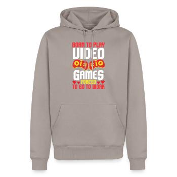 Joueur de jeux vidéo - Sweat à capuche Premium bio Homme - taupe - Devant - Nico (187cm)