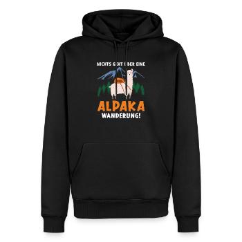 Alpaka wanderung Lama Geschenk - Männer Premium Bio Hoodie - Schwarz - Vorne - Nico (187cm)