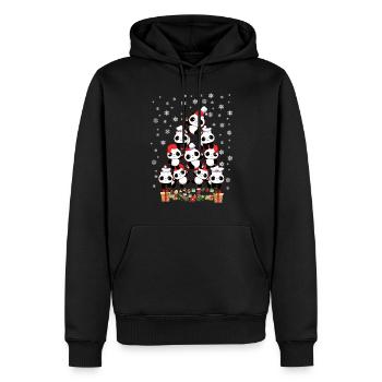 PANDA CHRISTMAS TREE - Men’s Premium Organic Hoodie - black - Front - Nico (187cm)