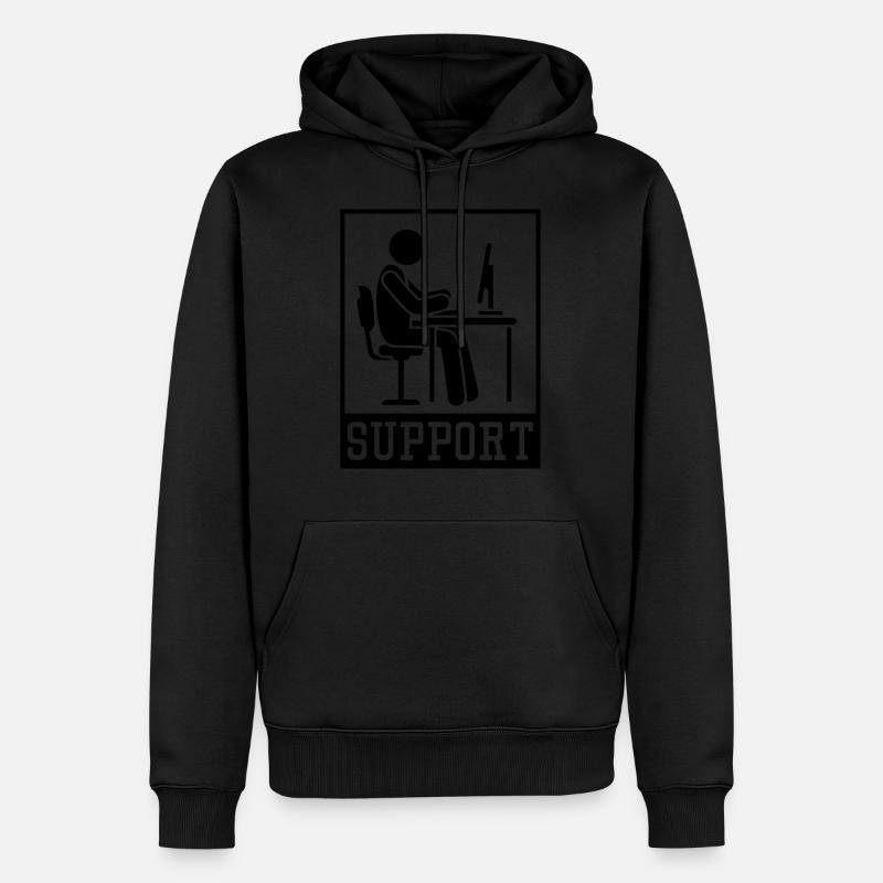 arbeiten office support berater - Männer Premium Bio Hoodie - Schwarz