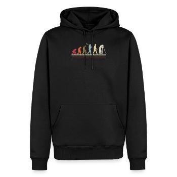 Landvermesser Evolution, lustiger Landvermesser - Männer Premium Bio Hoodie - Schwarz - Vorne - Nico (187cm)