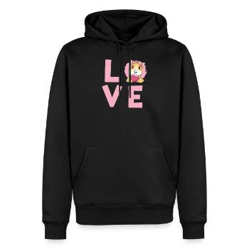 Amour cochon d'Inde J'aime les cochons d'Inde - Sweat à capuche Premium bio Homme - noir - Devant - Nico (187cm)