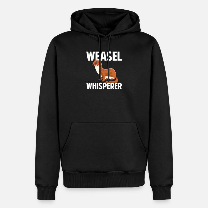 Wieselflüsterer, Wiesel - Männer Premium Bio Hoodie - Schwarz