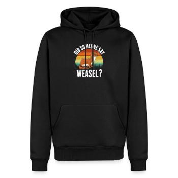 avez-vous dit belette - Sweat à capuche Premium bio Homme - noir - Devant - Nico (187cm)